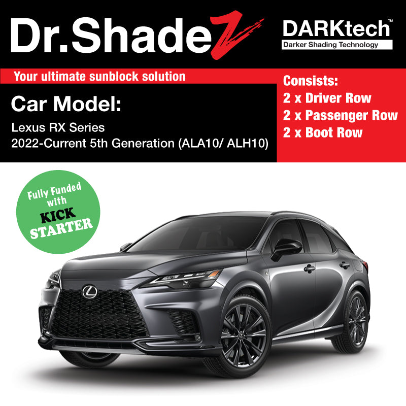DARKtech Lexus RX Series 2022-Current 5th Generation (ALA10/ALH10) Japan Luxury SUV Customised Magnetic Sunshades 6 Pieces