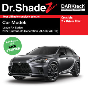 DARKtech Lexus RX Series 2022-Current 5th Generation (ALA10/ALH10) Japan Luxury SUV Customised Magnetic Sunshades 6 Pieces