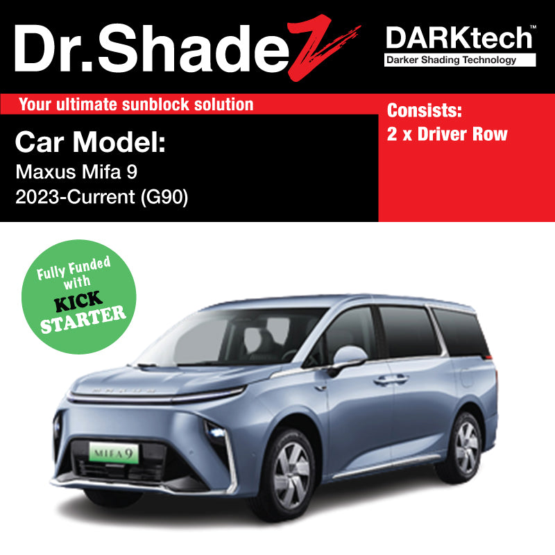 DARKtech Maxus Mifa 9 2023-Current 1st Generation (G90) Customised China Large Luxury MPV Window Magnetic Sunshades 2 Pieces (Driver)