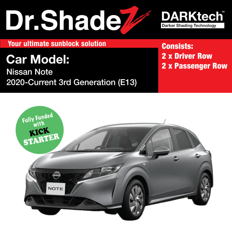 DARKtech Nissan Note 2020-Current 3rd Generation (E13) Japan Compact Hatchback Window Magnetic Sunshades