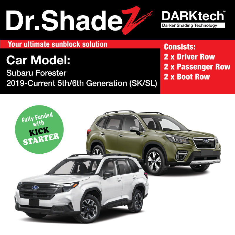 DARKtech Subaru Forester 2018-Current 5th/6th Generation (SK/SL) Japanese Subcompact Crossover SUV Customised SUV Window Magnetic Sunshades