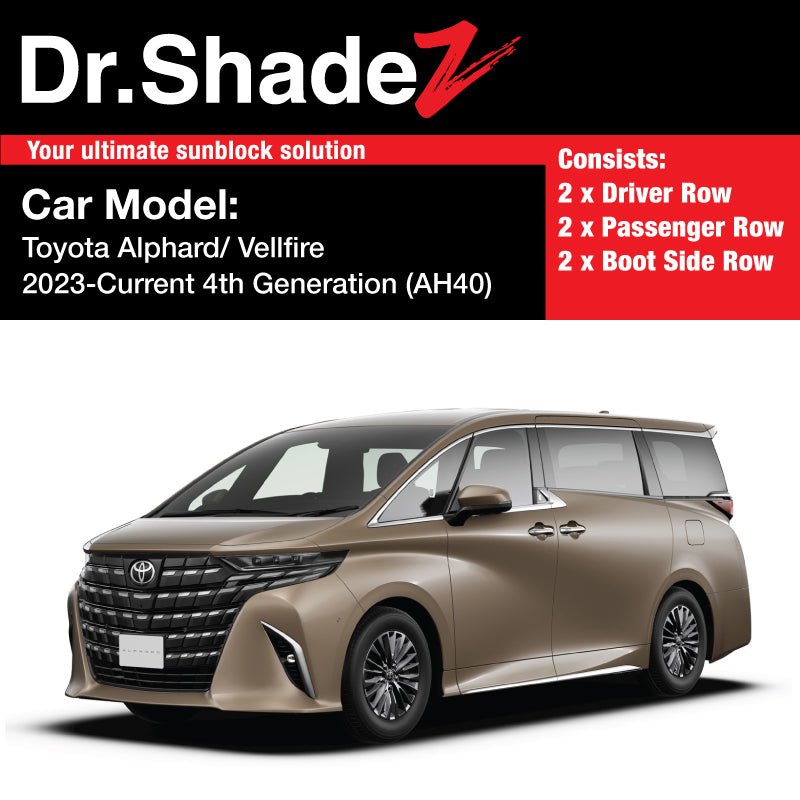 Toyota Alphard Vellfire 2023-Current 4th Generation (AH40) Customised Magnetic Sunshades