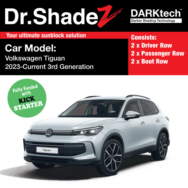 DARKtech Volkswagen Tiguan 2023-Current 3rd Generation Customised Car Window Magnetic Sunshades