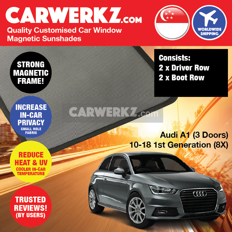 Audi A1 2010-2018 3 Doors 1st Generation (8X) Germany Supermini Sportback Hatchback Car Customised Magnetic Sunshades