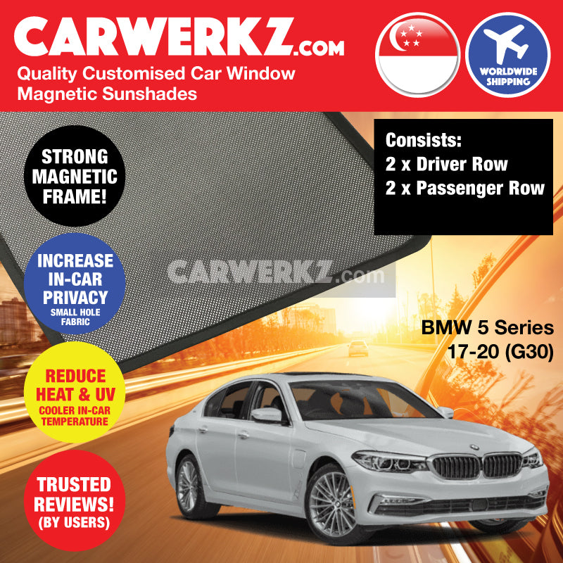 BMW 5 Series 2017-2020 7th Generation (G30) Customised Luxury Germany Sedan Car Window Magnetic Sunshades