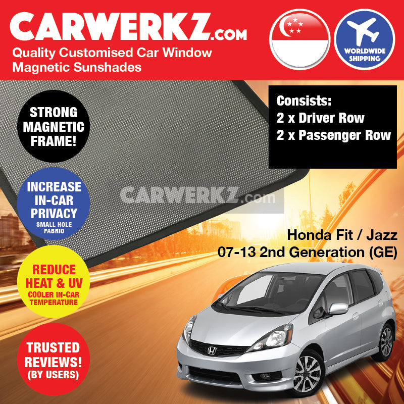 Honda Fit Jazz 2007-2014 2nd Generation (GE) Japan Hatchback Customised Car Window Magnetic Sunshades