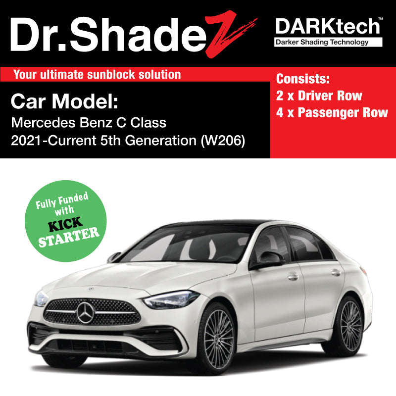 DARKtech Mercedes Benz C Class 2021-Current 5th Generation (W206) Germany Compact Executive Customised Car Window Magnetic Sunshades