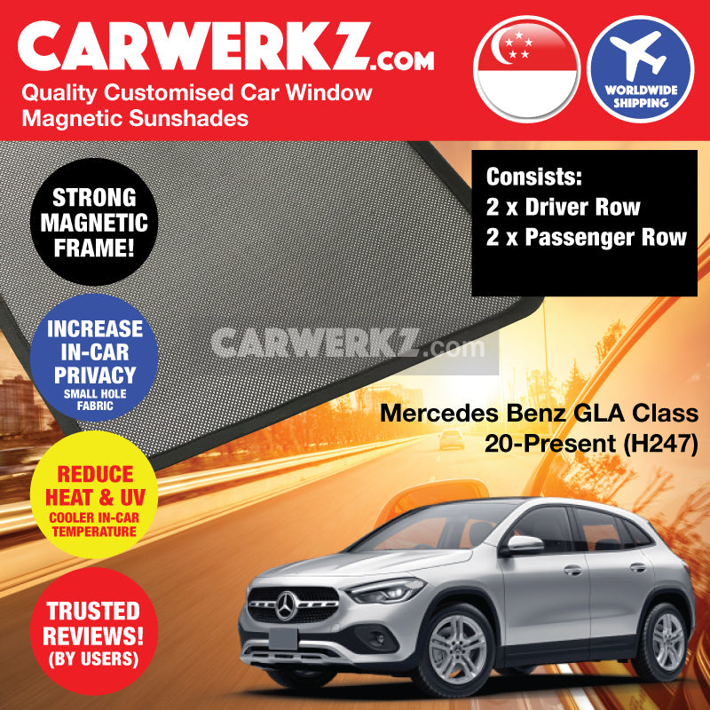 Mercedes Benz GLA Class 2020-Present 2nd Generation (H247) Germany Subcompact Crossover Customised Car Window Magnetic Sunshades