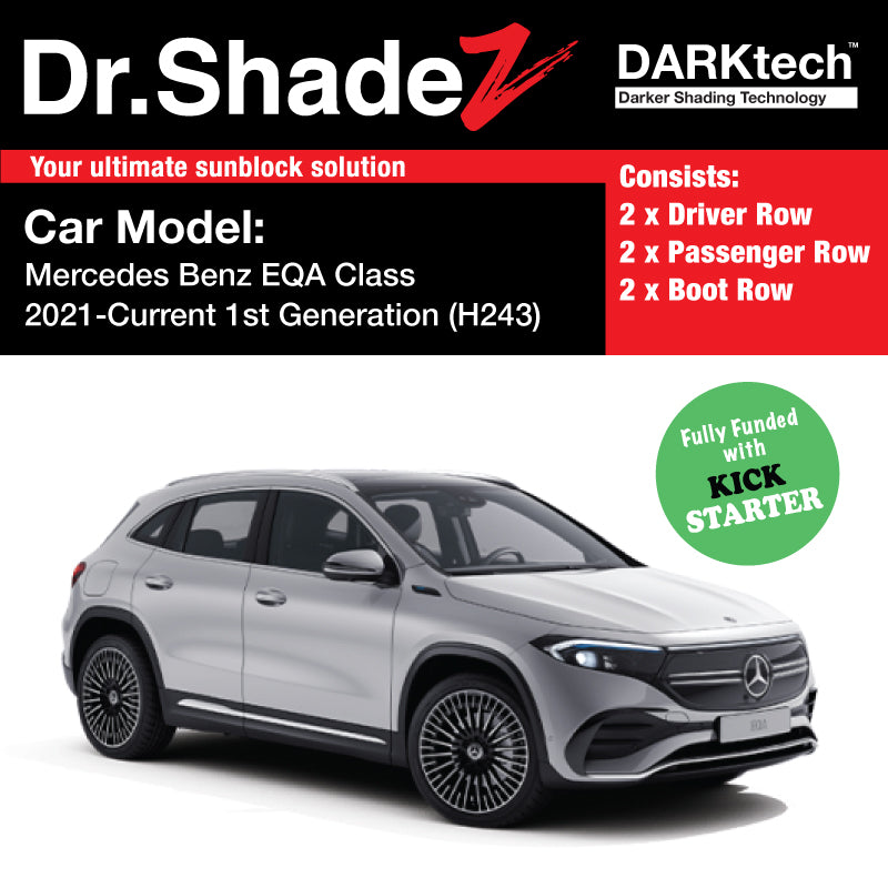 DARKtech Mercedes Benz EQA Class 2021-Current 1st Generation (H243) Germany Electric Crossover SUV Customised Car Window Magnetic Sunshades