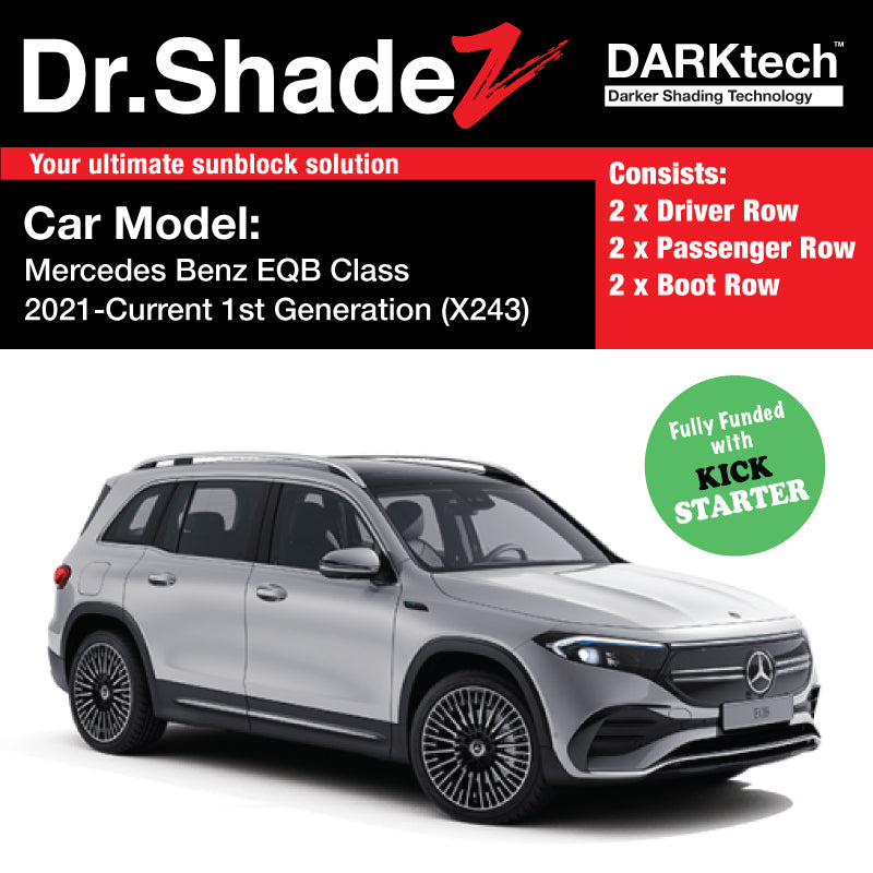 DARKtech Mercedes Benz EQB Class 2021-Current 1st Generation (X243) Germany Electric Crossover SUV Customised Car Window Magnetic Sunshades