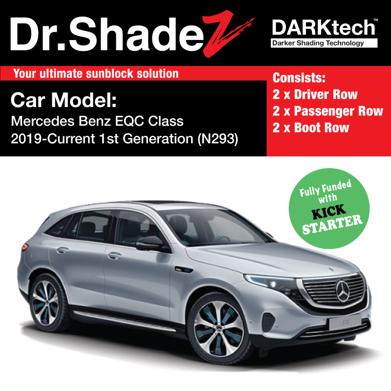 DARKtech Mercedes Benz EQC Class 2019-Current 1st Generation (N293) Germany Electric Crossover SUV Customised Car Window Magnetic Sunshades