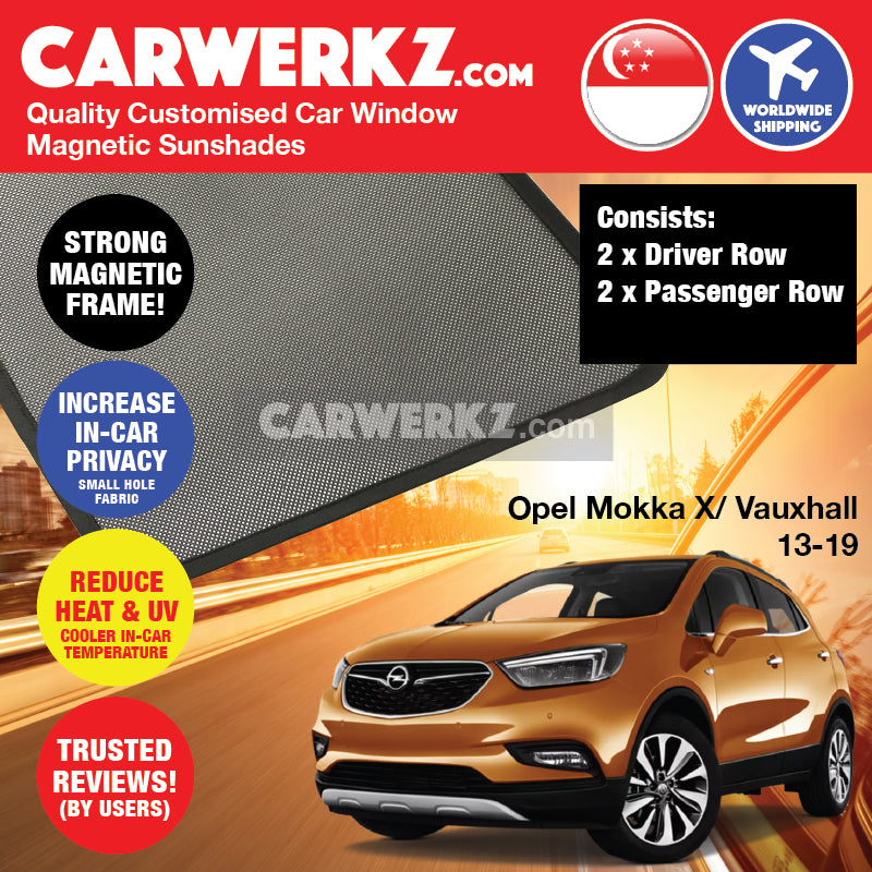 Opel Mokka X Vauxhall Buick Encore 2013-2020 Germany Automotive Customised Car Window Magnetic Sunshades