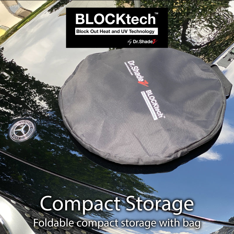BLOCKtech Premium Front Windscreen Foldable Sunshade for Mercedes Benz CLA Class 2013-2019 1st Generation (C117) - Dr Shadez Singapore Malaysia Japan Germany Australia compact storage carrier bag