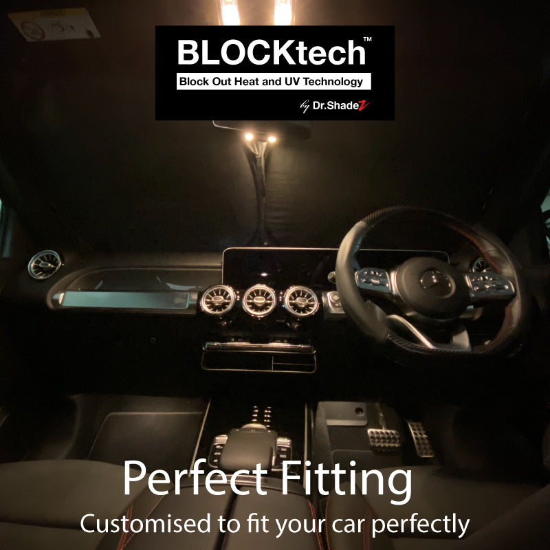 BLOCKtech Premium Front Windscreen Foldable Sunshade for BMW 5 Series 2011 2012 2013 2014 2015 2016 2017 F10 6th Generation interior presentation