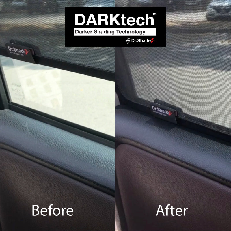 DARKtech BMW 5 Series 2017-Current 7th Generation (G30) Customised Luxury Germany Sedan Car Window Magnetic Sunshades before installation and after installation difference
