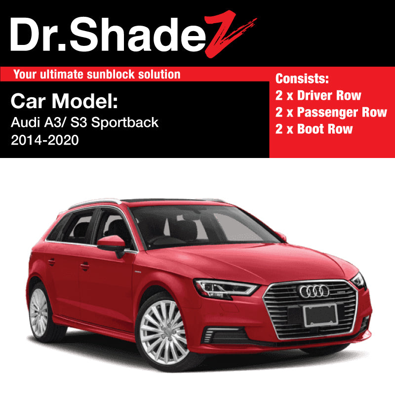 Audi A3 S3 Sportback 2013-2020 3rd Generation (8V) Germany Hatchback Car Customised Magnetic Sunshades