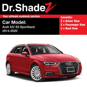 Audi A3 S3 Sportback 2013-2020 3rd Generation (8V) Germany Hatchback Car Customised Magnetic Sunshades
