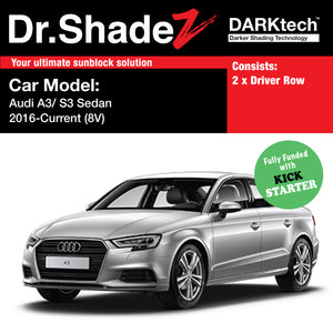 DARKtech Audi A3 S3 Sedan 2016-Current Customised Germany Car Window Magnetic Sunshades Side Windows