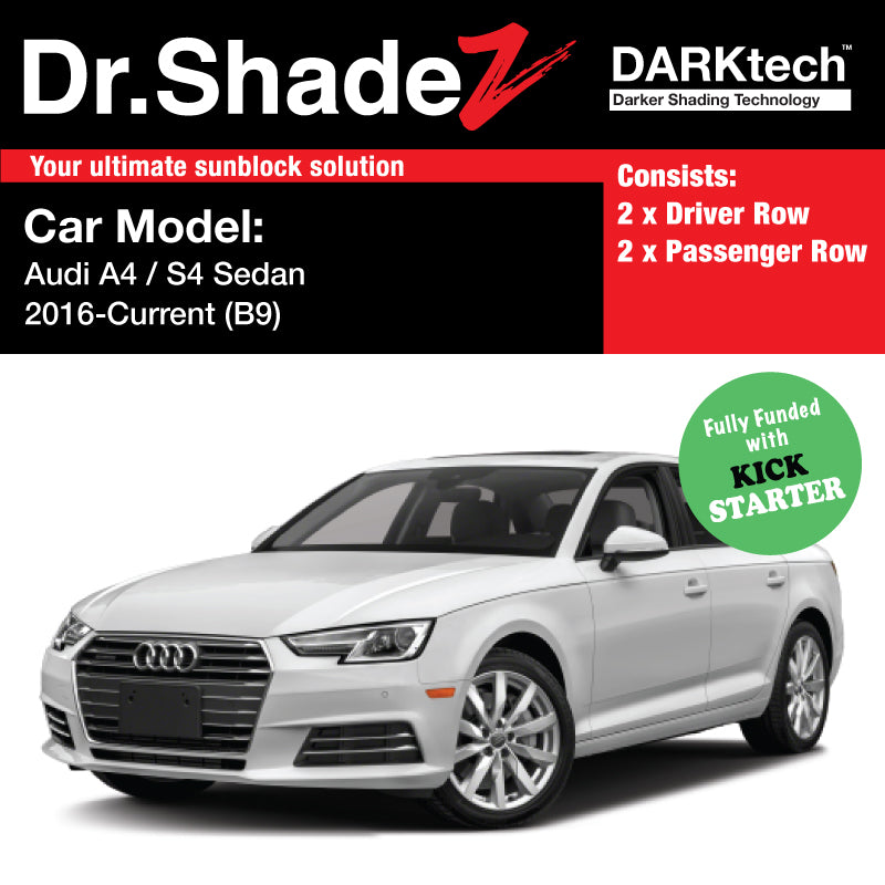DARKtech Audi A4 S4 Sedan 2016-Current 5th Generation (B9) Germany Sedan Customised Car Window Magnetic Sunshades driver and passenger row