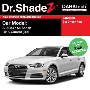 DARKtech Audi A4 S4 Sedan 2016-Current 5th Generation (B9) Germany Sedan Customised Car Window Magnetic Sunshades driver row