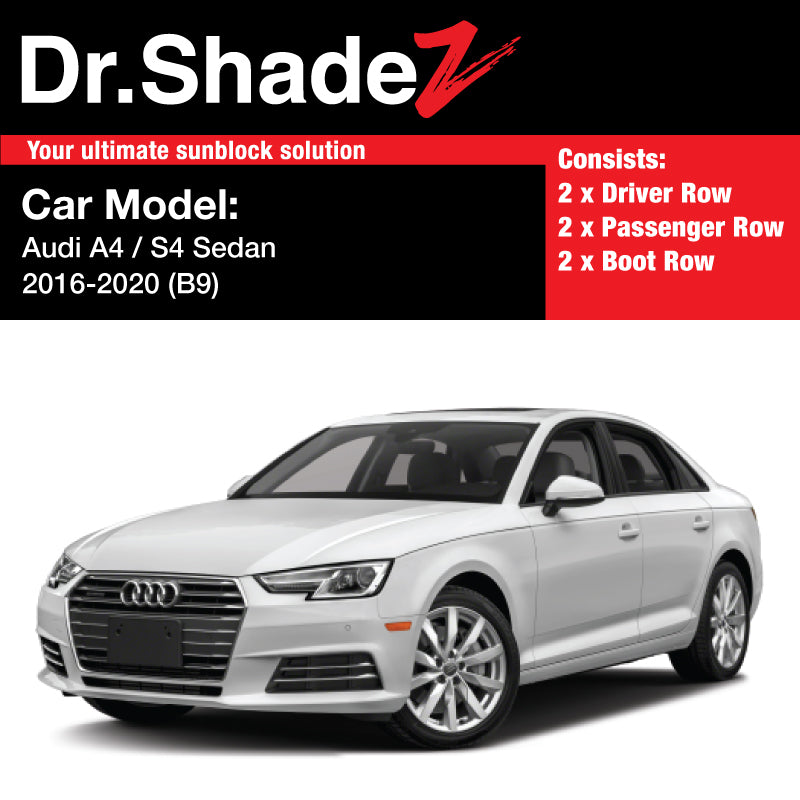 Audi A4 S4 Sedan 2016-2020 5th Generation (B9) Germany Sedan Customised Car Window Magnetic Sunshades - dr shadez australia singapore