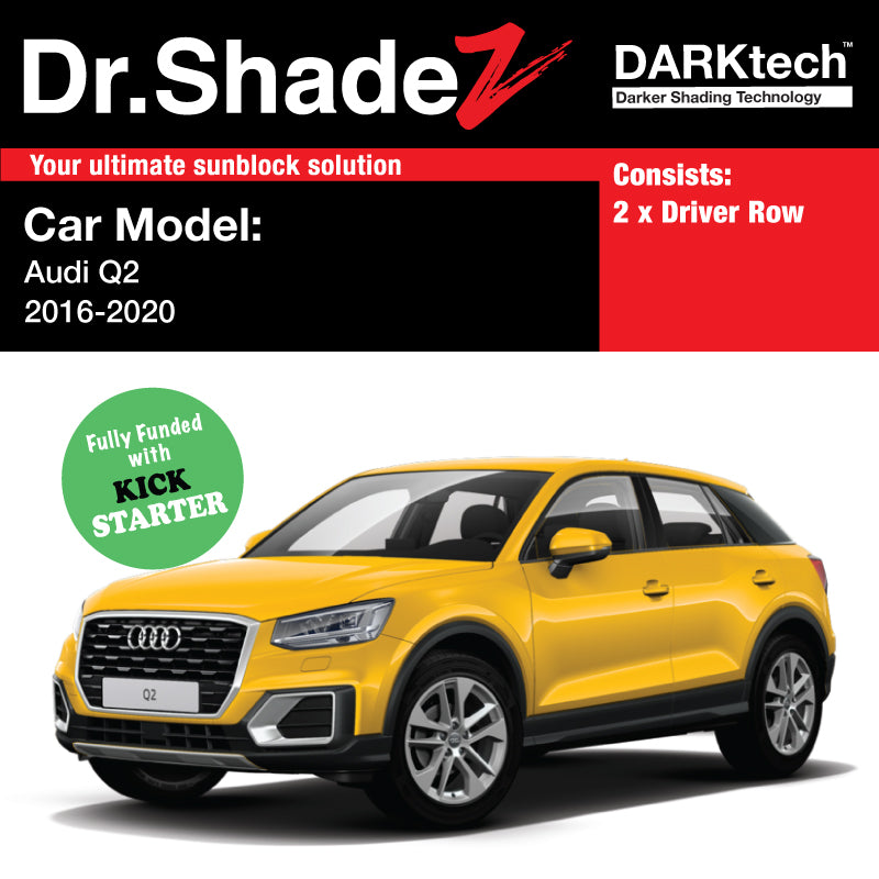 DARKtech Audi Q2 2016-Current 1st Generation Customised German Luxury Compact Crossover SUV Window Magnetic Sunshades driver row
