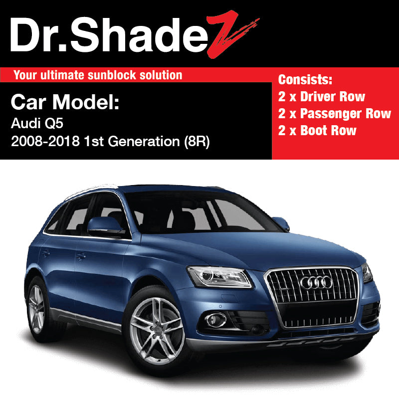 Audi Q5 2008-2018 1st Generation (8R) Customised German Luxury SUV Window Magnetic Sunshades - dr shadez australia singapore au sg