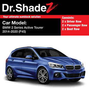 BMW 2 Series Active Tourer 2014-2020 1st Generation (F45) Customised Luxury Germany Subcompact MPV Car Window Magnetic Sunshades - dr shadez australia singapore au sg side windows