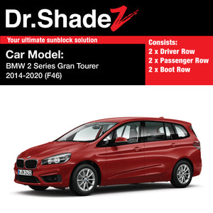 BMW 2 Series Gran Tourer 2014-2020 1st Generation (F46) Customised Luxury German Subcompact MPV Window Magnetic Sunshades - dr shadez australia singapore au sg side windows