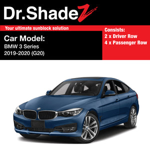 BMW 3 Series 2019-2020 7th Generation (G20) Customised Luxury Germany Sedan Car Window Magnetic Sunshades 6 Pieces - dr shadez singapore austria united kingdom