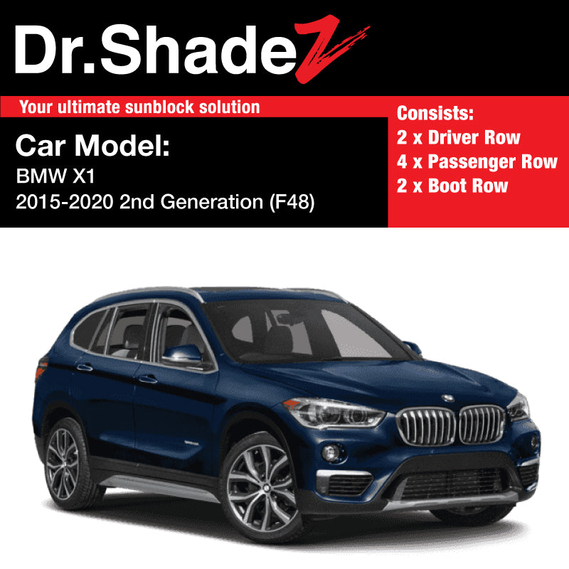 BMW X1 2015-2020 2nd Generation (F48) Customised Luxury Germany Compact SUV Car Window Magnetic Sunshades - dr shadez australia singapore au sg side doors windows