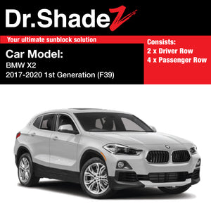 BMW X2 2017-2020 1st Generation (F39) Customised Germany Subcompact SUV Window Magnetic Sunshades - dr shadez australia singapore au sg