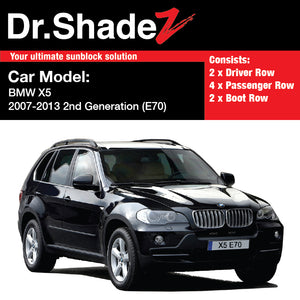 BMW X5 2006-2013 2nd Generation (E70) Customised Germany Luxury Full SUV Car Window Magnetic Sunshades - dr shadez australia singapore au sg