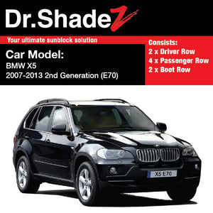 BMW X5 2006-2013 2nd Generation (E70) Customised Germany Luxury Full SUV Car Window Magnetic Sunshades - dr shadez australia singapore au sg