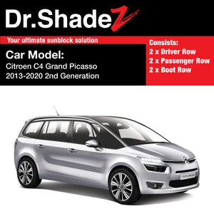 Citroen C4 Grand Picasso II Spacetourer 2013 2014 2015 2016 2017 2018 2019 2nd Generation France Compact MPV Customised Car Window Magnetic Sunshades 6 Pieces - Dr Shadez Autobacs Singapore Australia Malaysia de fr