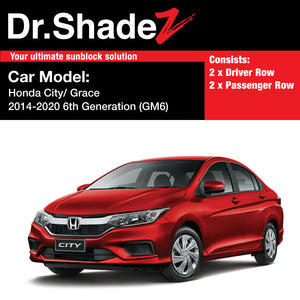 Honda City Grace 2014-2020 6th Generation (GM6) Japan Sedan Customised Car Window Magnetic Sunshades - drshadez australia japan singapore sg au jp side door windows sunshades
