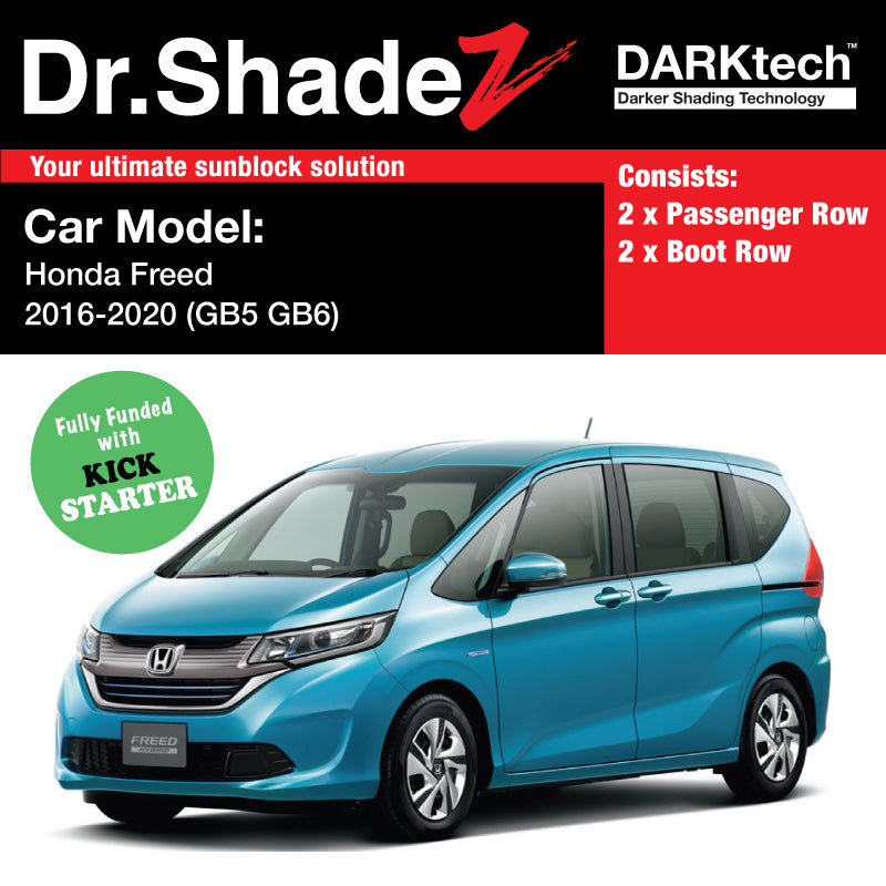 DARKtech Honda Freed 2016-Current 2nd Generation (GB5 GB6 GB7 GB8) Japan Compact MPV Customised Car Window Magnetic Sunshades passenger and boot window