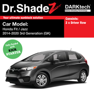 DARKtech Honda Fit Jazz 2013-2020 3rd Generation (GK) Japan Hatchback Customised Car Window Magnetic Sunshades