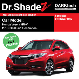 DARKtech Honda Vezel HRV Petrol Hybrid 2013-2020 2nd Generation Japan Subcompact Crossover Customised Car Window Magnetic Sunshades driver windows