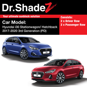 Hyundai i30 Hatchback Stationwagon 2017-2020 3rd Generation (PD) Korean Car Customised Magnetic Sunshades - dr shadez australia singapore au sg korea kr