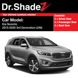 Kia Sorento 2015-2020 3rd Generation (UM) Korea Mid Size Crossover SUV Customised Car Window Magnetic Sunshades - dr shadez australia singapore korea au sg kr