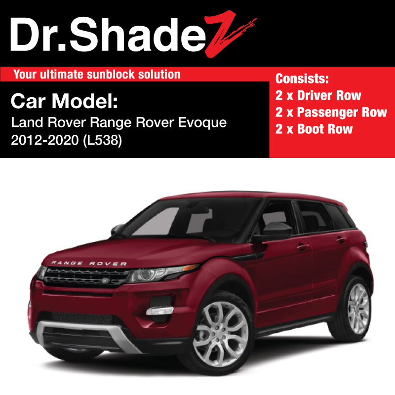 Land Rover Range Rover Evoque 2011-2020 1st Generation (L538) United Kingdom Subcompact Luxury Crossover Customised Car Window Magnetic Sunshades - dr shadez australia au singapore sg united kingdom uk