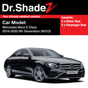 Mercedes Benz E Class 2016-2020 5th Generation (W213) Germany Executive Sedan Customised Car Window Magnetic Sunshades - dr shadez australia singapore Germany au sg de