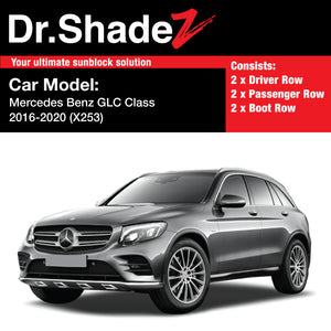 Mercedes Benz GLC Class 2015-2020 1st Generation (X253) Germany Compact Luxury SUV Customised Car Window Magnetic Sunshades - dr shadez au australia singapore sg germany de side doors windows sunshades