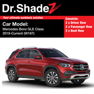 Mercedes Benz GLE Class 2019 2020-Current 4th Generation (W167) German Luxury SUV Customised Car Window Magnetic Sunshades 6 Pieces - dr shadez australia singapore malaysia germany
