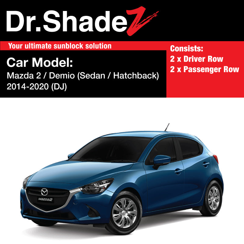 Mazda 2 Demio Sedan Hatchback 2014 2015 2016 2017 2018 2019 (DJ) Japan Automotive Customised Car Window Magnetic Sunshades - dr shadez jp de fr br kr sg au my nz in id