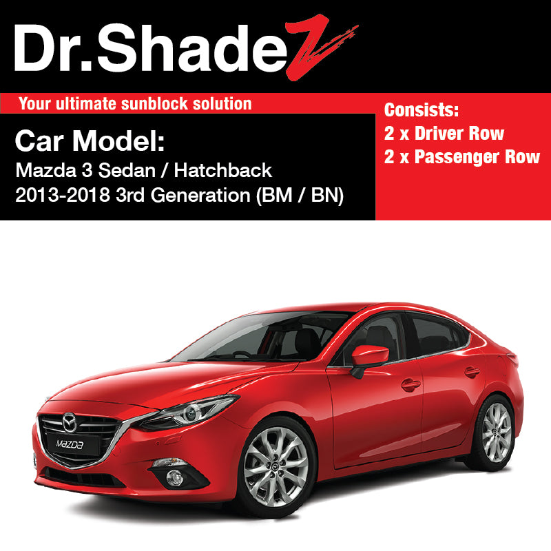 Mazda 3 Axela Sedan Hatchback 2013-2018 3rd Generation (BM BN) Japan Automotive Customised Car Window Magnetic Sunshades - dr shadez australia singapore japan au sg jp