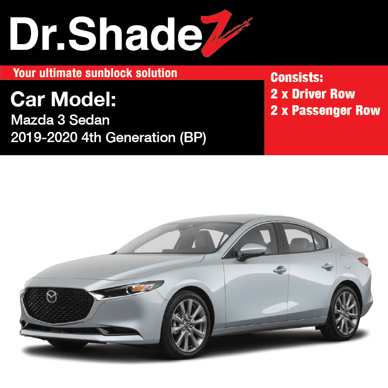 Mazda 3 Axela Sedan 2019-2020 4th Generation (BP) Japan Sedan Customised Car Window Magnetic Sunshades - dr shadez japan australia singapore jp au sg