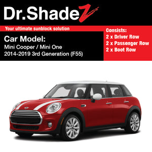 Mini Cooper One Hatchback 2014 2015 2016 2017 2018 2019 3rd Generation (F55) United Kingdom Automotive Customised Car Window Magnetic Sunshades 6 Pieces - autobacs singapore drshadez australia malaysia de uk sg my au nz in id jp fr br kr