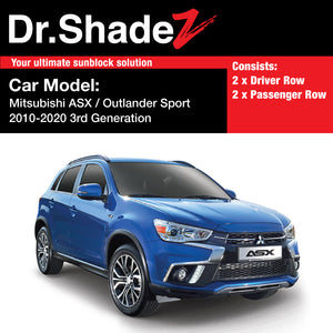 Mitsubishi ASX RVR Outlander Sport 2010-2020 3rd Generation (GA/ XA/ XB/ XC) Japan Customised Car Window Magnetic Sunshades - dr shadez australia singapore japan au sg jp side door windows sunshades